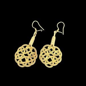Gold plated earrings, braided design
